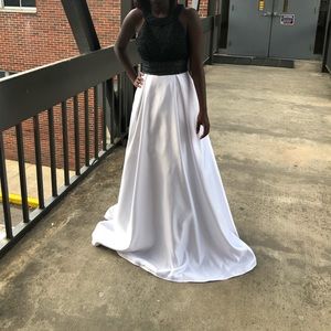Beautiful black and white prom and pageant dress